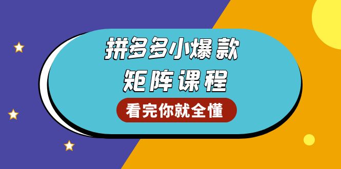 拼多多爆款矩阵课程：教你测出店铺爆款，优化销量，提升GMV，打造爆款群-资源社