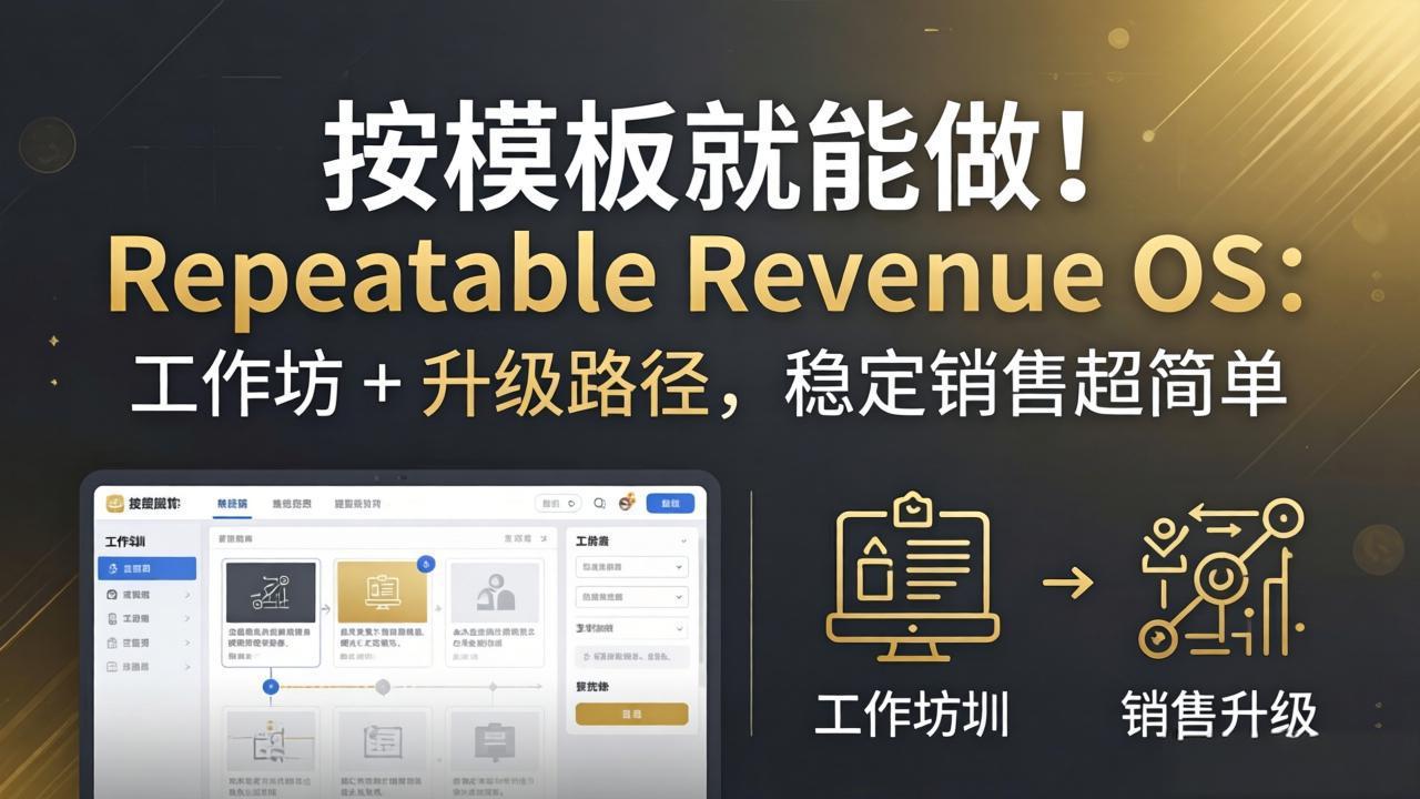 按模板就能做！Repeatable Revenue OS：工作坊 + 升级路径，稳定销售超简单-资源社