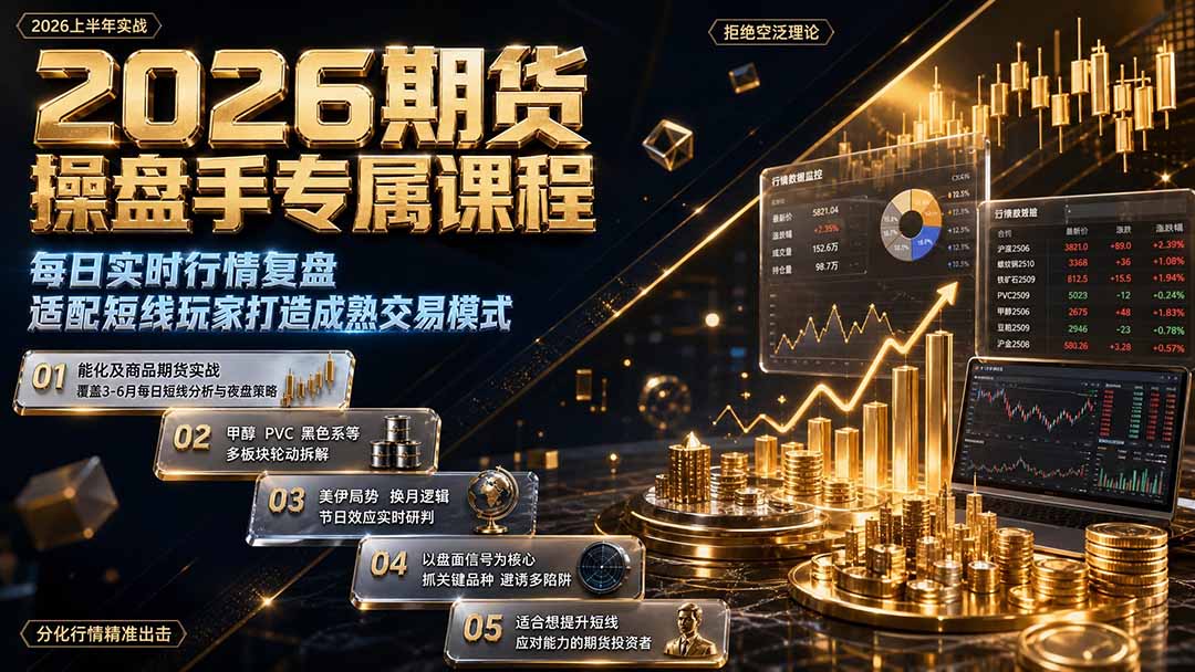 2026期货操盘手专属课程-更新8月,每日实时行情复盘,适配短线玩家打造成熟交易模式-资源社