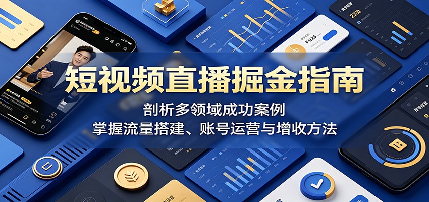 短视频直播掘金指南：剖析多领域成功案例，掌握流量搭建、账号运营与增收方法-资源社
