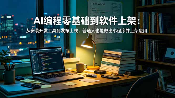 AI编程零基础到软件上架：从安装开发工具到发布上线，普通人也能做出小程序并上架应用商店-资源社