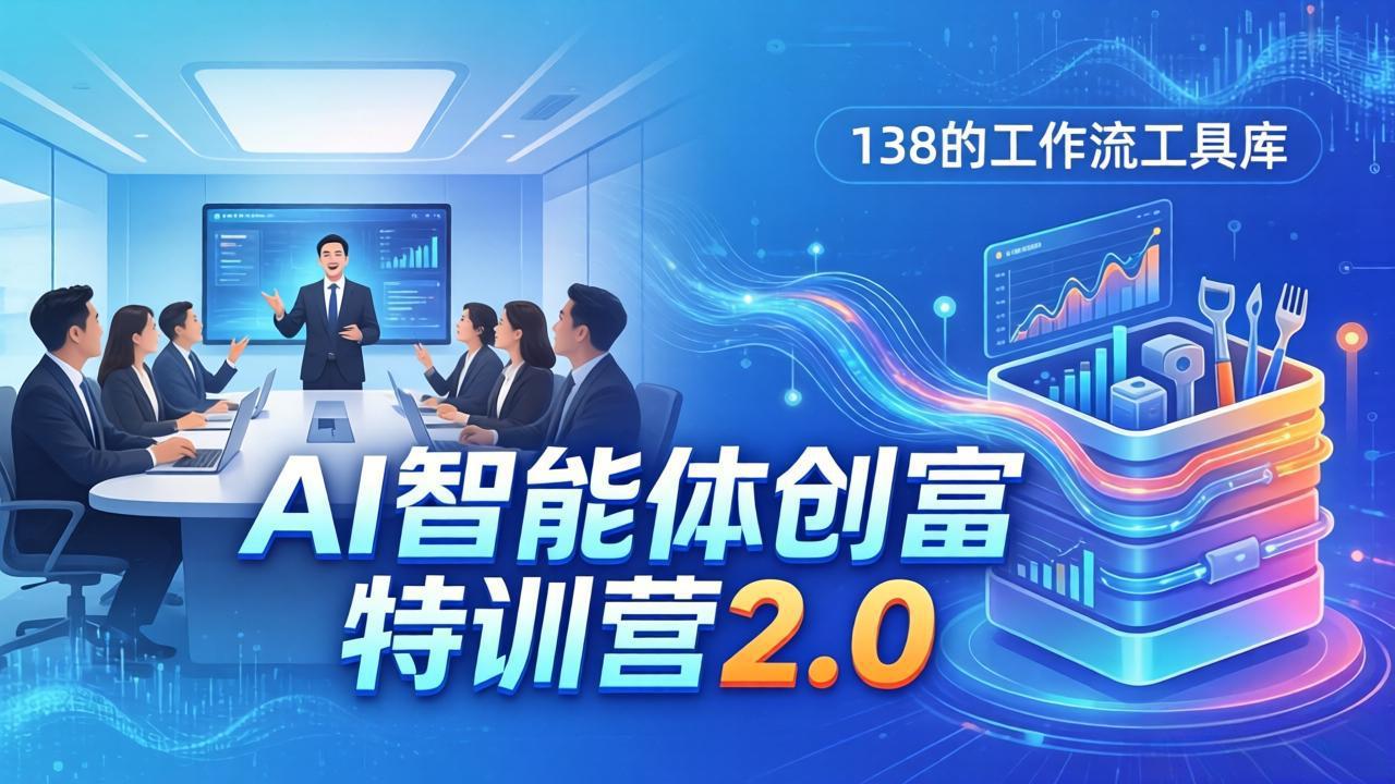 AI智能体创富训练营2.0：3天闭门直播+视频课+工具库，从0到1搭建智能体附138个工作流-资源社