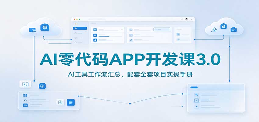 AI零代码APP开发课3.0:AI工具工作流汇总,配套全套项目实操手册-资源社