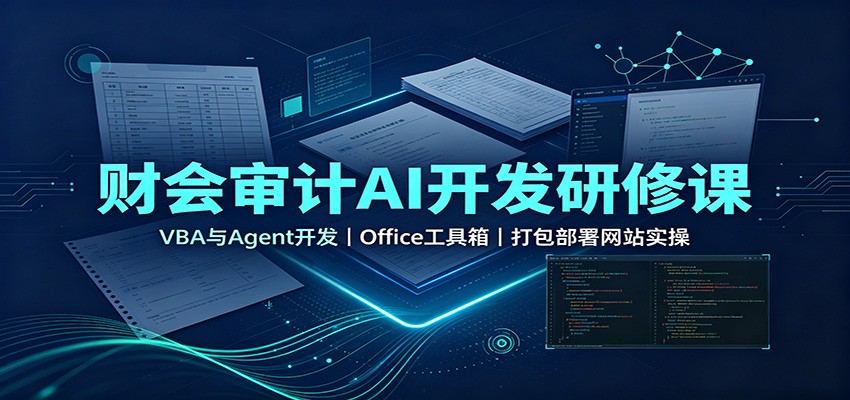 财会审计AI开发研修课：VBA与Agent开发，Office工具箱，打包部署网站实操-资源社