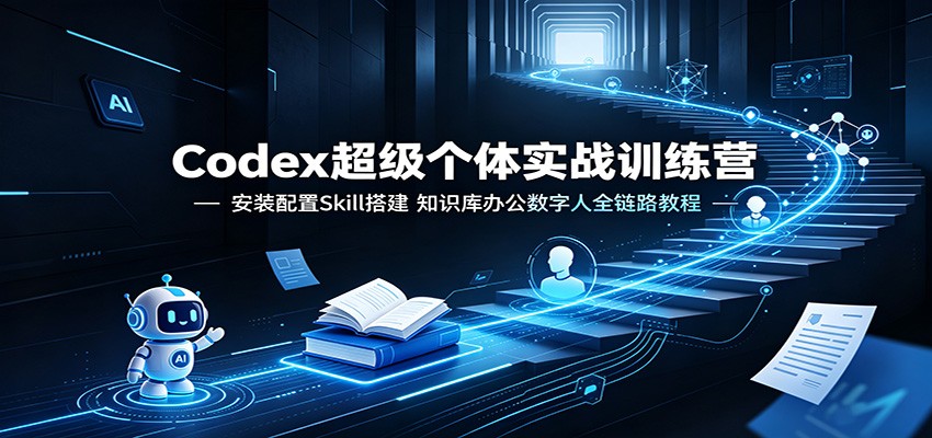 Codex超级个体实战训练营：安装配置Skill搭建，知识库办公数字人全链路教程-资源社