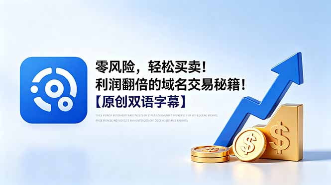 零风险,轻松买卖!利润翻倍的域名交易秘籍!【原创双语字幕】-资源社