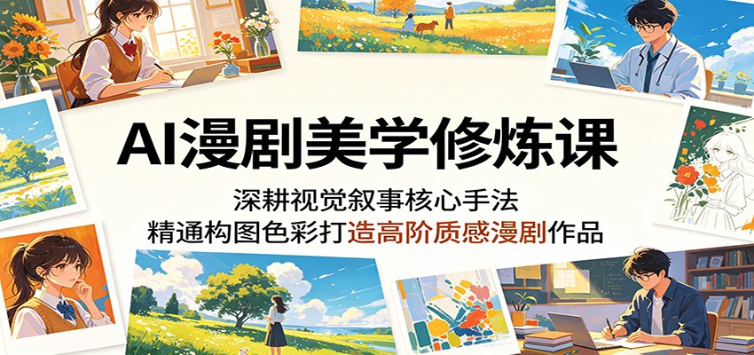 AI漫剧美学修炼课:深耕视觉叙事核心手法,精通构图色彩打造高阶质感漫剧作品-资源社