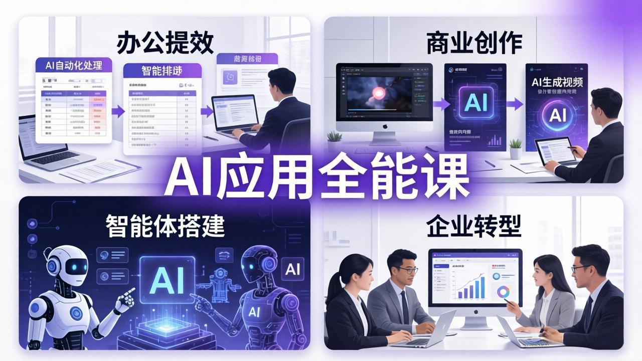 AIGC 应用全能课：办公提效、商业创作、智能体搭建、企业转型，一站式学会AI应用-资源社