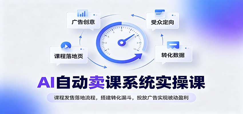 AI自动卖课系统实操课：课程发售落地流程，搭建转化漏斗，投放广告实现被动盈利-资源社