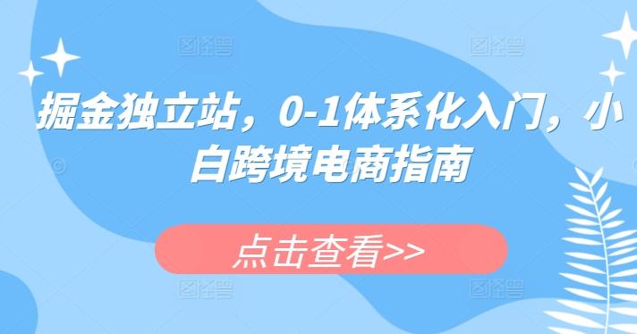 掘金独立站，0-1体系化入门，小白跨境电商指南-资源社