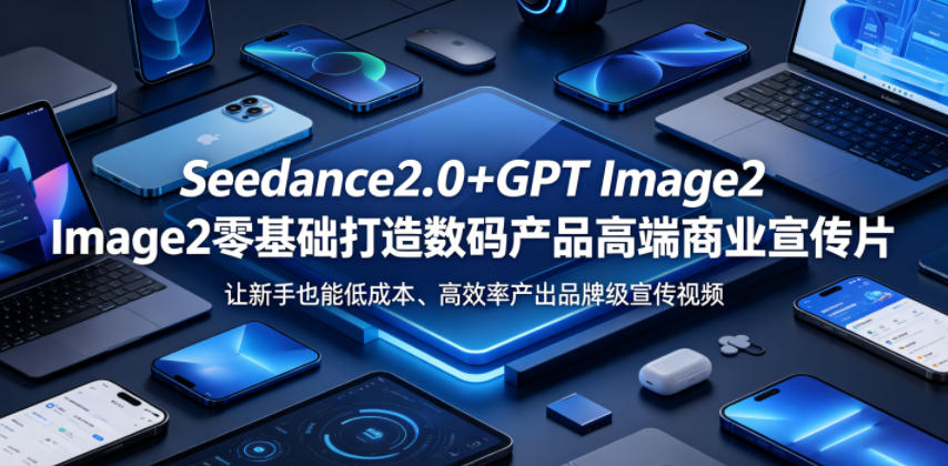 Seedance2.0+GPT Image2零基础打造数码产品高端商业宣传片，让新手也能低成本、高效率产出品牌级宣传视频-资源社