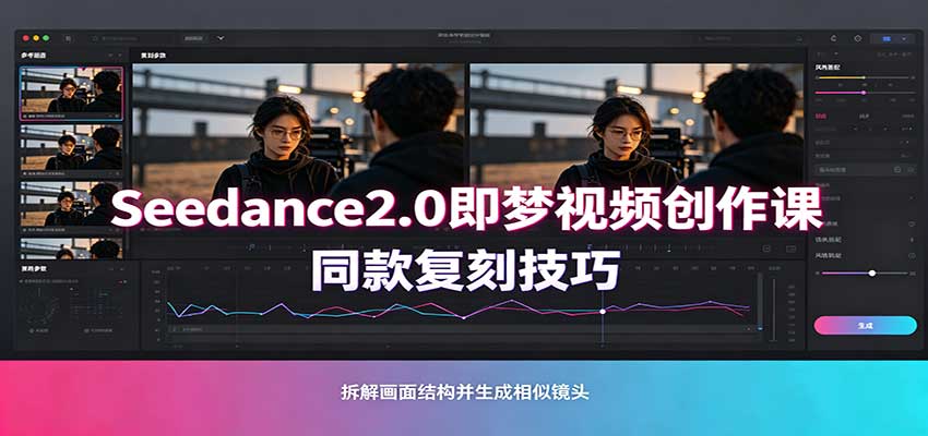 Seedance2.0即梦视频创作课：剧本式视频制作，同款复刻技巧，多行业案例落地教学-资源社