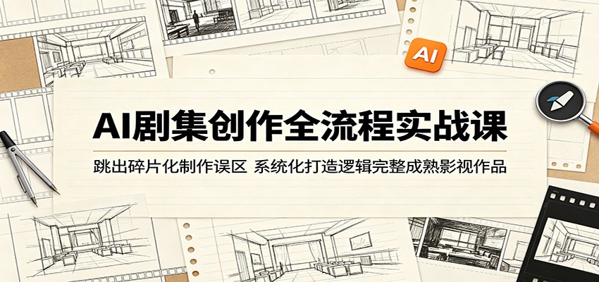 AI剧集创作全流程实战课：跳出碎片化制作误区，系统化打造逻辑完整成熟影视作品-资源社