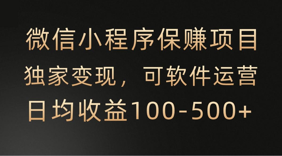 微信小程序，腾讯保赚项目，可软件自动运营，日均100-500+收益有保障-资源社