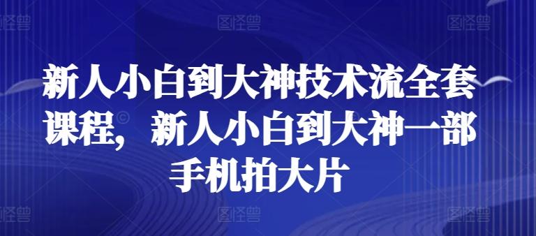 新人小白到大神技术流全套课程，新人小白到大神一部手机拍大片-资源社