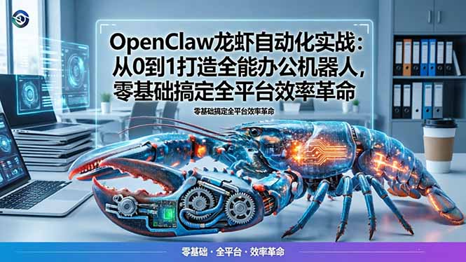 OpenClaw龙虾自动化实战：从0到1打造全能办公机器人，零基础搞定全平台效率革命-资源社