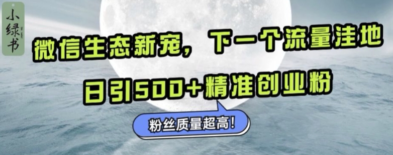 微信生态新宠小绿书：下一个流量洼地，日引500+精准创业粉，粉丝质量超高-资源社