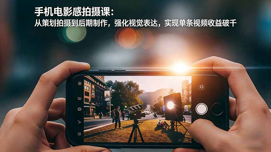 手机电影感拍摄课：从策划拍摄到后期制作，强化视觉表达，实现单条视频收益破千-资源社