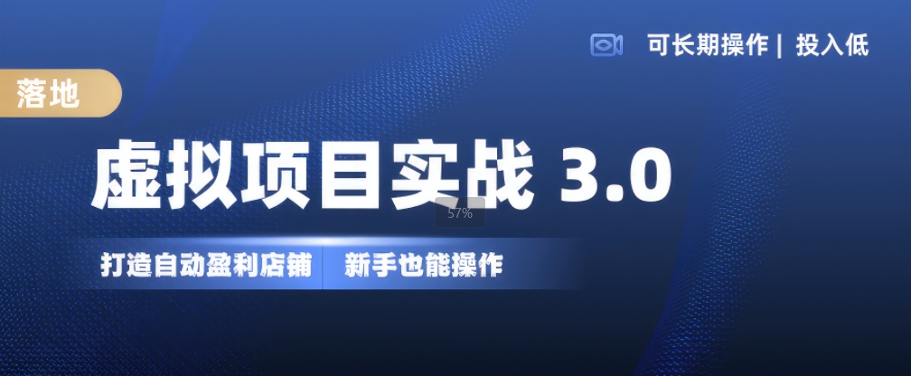 虚拟项目实战3.0，打造自动盈利店铺，可长期操作投入低，新手也能操作-资源社