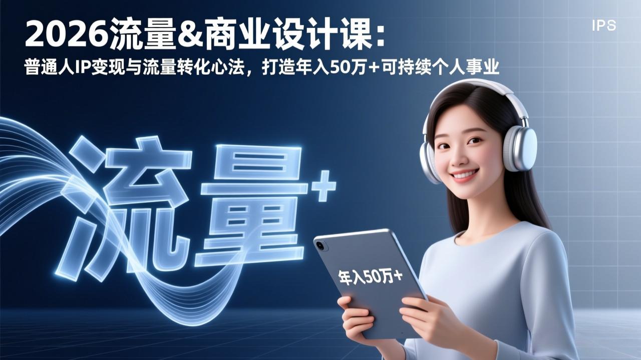 2026流量&商业设计课：普通人IP变现与流量转化心法，打造年入50万+可持续个人事业-资源社