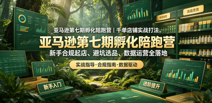 亚马逊第七期孵化陪跑营｜千单店铺实战打法，新手合规起店、避坑选品、数据运营全落地(更新0625)-资源社