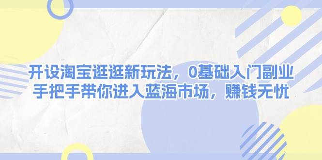 开设淘宝逛逛新玩法，0基础入门副业，手把手带你进入蓝海市场，赚钱无忧-资源社