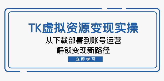 TK虚拟资料变现实操：从下载部署到账号运营，解锁变现新路径-资源社