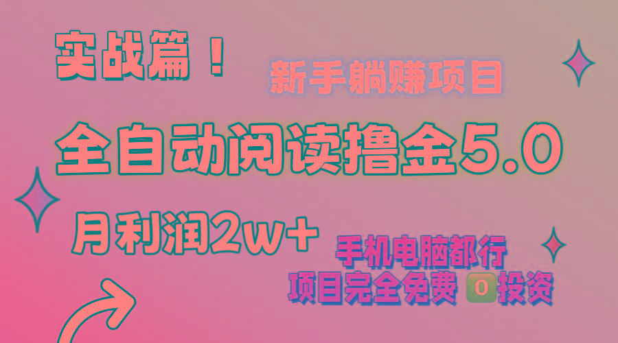 小说全自动阅读撸金5.0 操作简单 可批量操作 零门槛！小白无脑上手月入2w+-资源社