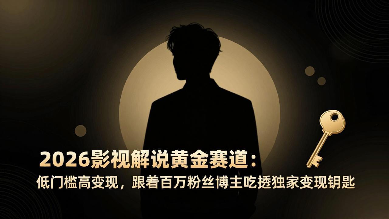2026影视解说黄金赛道：低门槛高变现，跟着百万粉丝博主吃透独家变现钥匙-资源社
