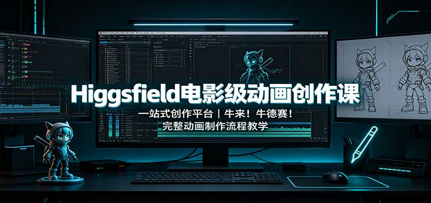 Higgsfield电影级动画创作课：一站式创作平台，牛来！牛德赛！完整动画制作流程教学-资源社