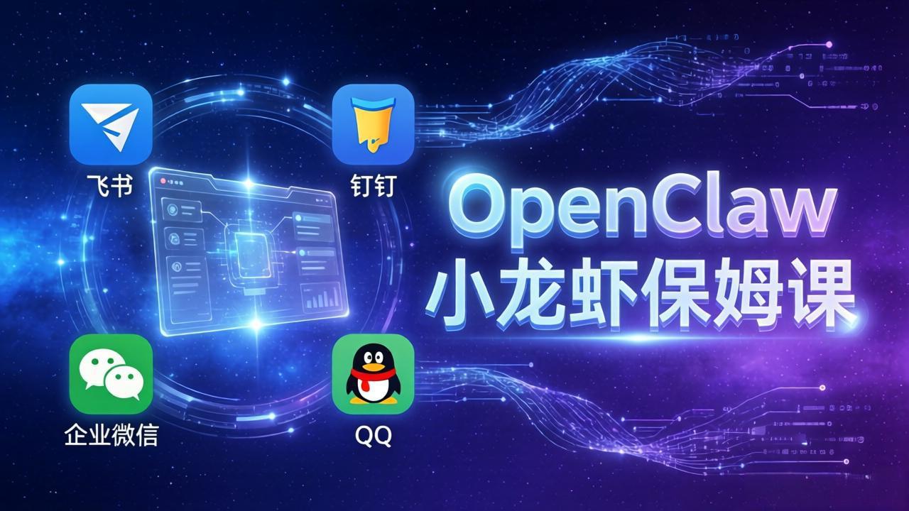 OpenClaw小龙虾保姆课： Windows/macOS/Linux/Docker全系统安装，飞书+钉钉+企业微信+QQ 全接入-资源社