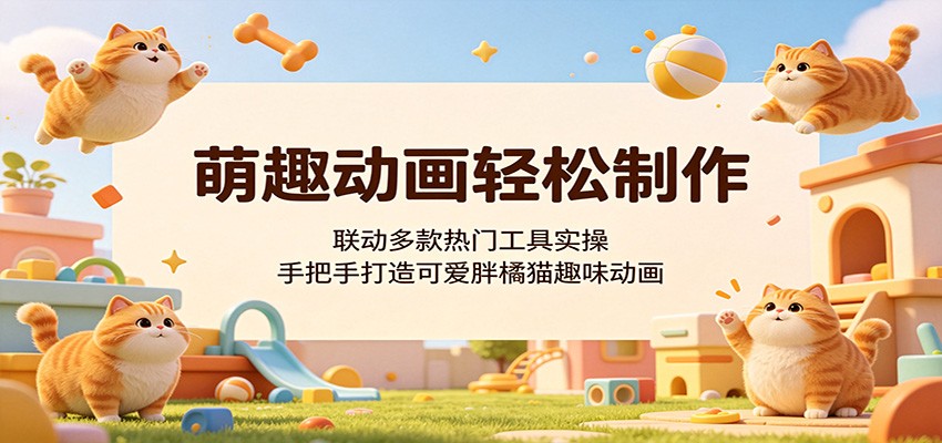 萌趣动画轻松制作，联动多款热门工具实操，手把手打造可爱胖橘猫趣味动画-资源社