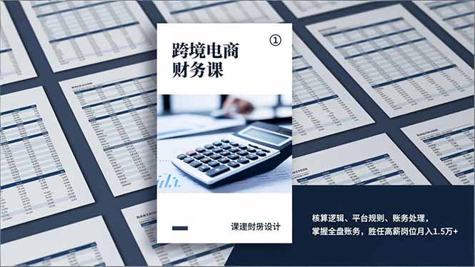 跨境电商财务课，核算逻辑、平台规则、账务处理，掌握全盘账务，胜任高薪岗位月入1.5万+-资源社