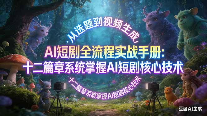 AI 短剧全流程实战手册：从选题到视频生成，十二篇章系统掌握 AI 短剧核心技术-资源社