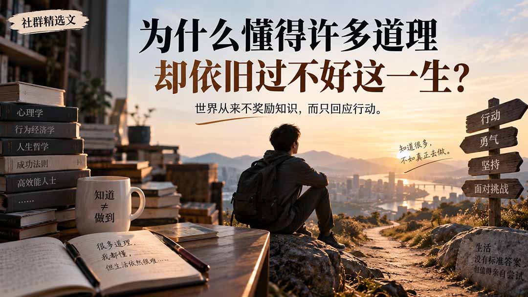 社群精选文：为什么懂得许多道理却依旧过不好这一生？-资源社