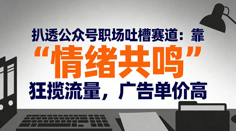 扒透公众号职场吐槽赛道：靠“情绪共鸣”狂揽流量，广告单价高-资源社