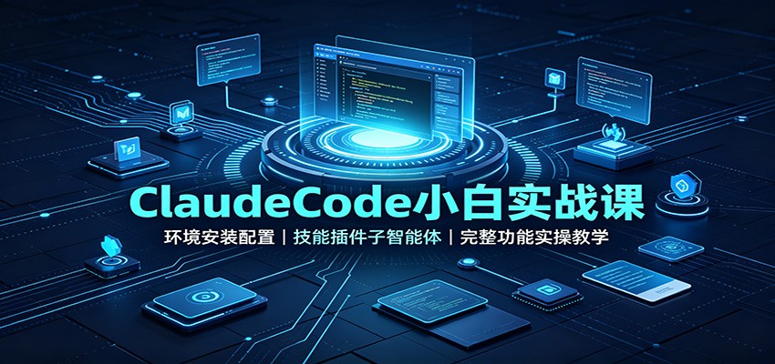 ClaudeCode小白实战课:环境安装配置,技能插件子智能体,完整功能实操教学-资源社