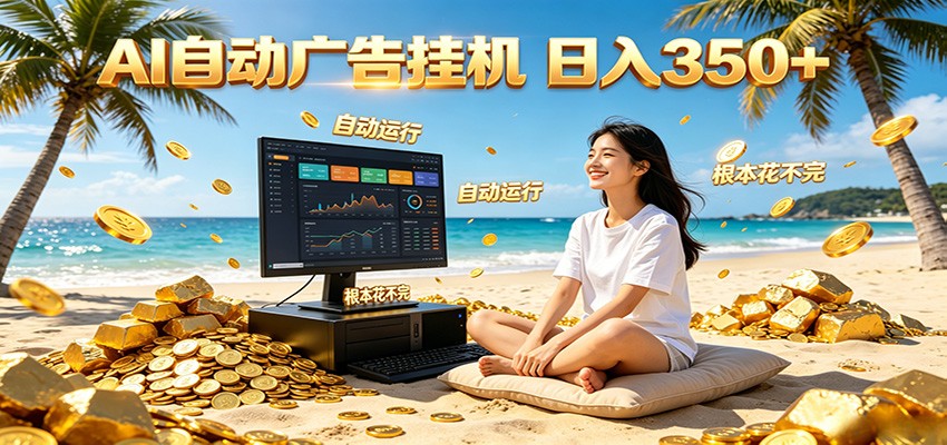 AI自动广告挂机 日入350+ 真正做到躺赚式变现,根本花不完!-资源社