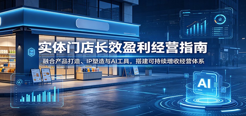 实体门店长效盈利经营指南：融合产品打造、IP塑造与AI工具，搭建可持续增收经营体系-资源社