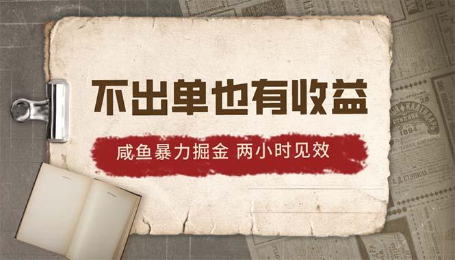 2024咸鱼暴力掘金，不出单也有收益，两小时见效，当天突破500+-资源社