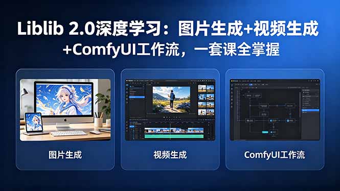 Liblib 2.0深度学习：图片生成+视频生成+ComfyUI工作流，一套课全掌握-资源社