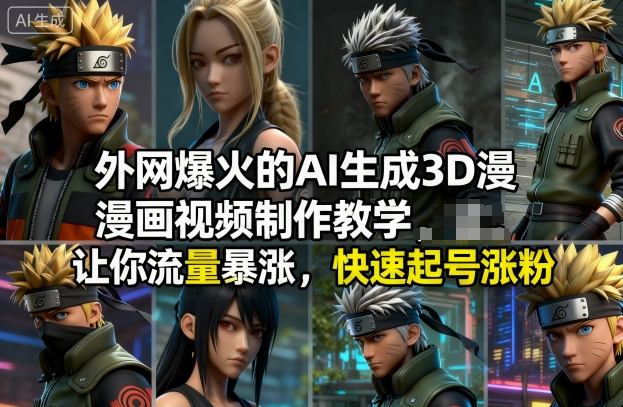 外网爆火的AI生成3D漫画视频制作教学，让你流量暴涨，快速起号涨粉！-资源社
