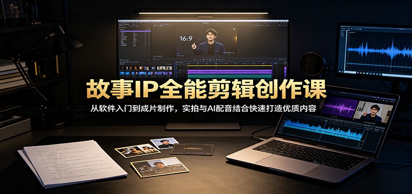 故事IP全能剪辑创作课：从软件入门到成片制作，实拍与AI配音结合快速打造优质内容-资源社