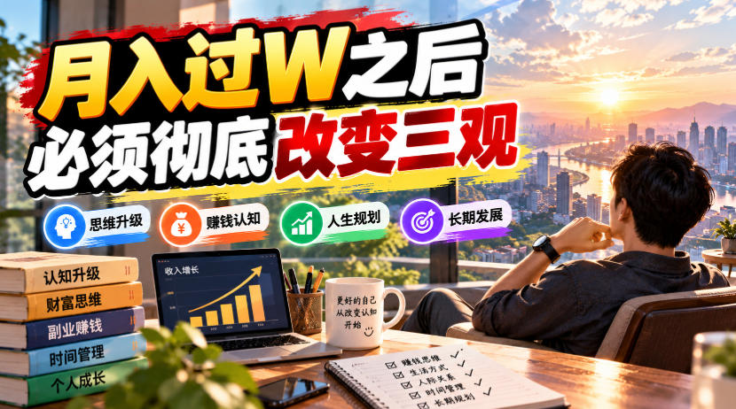 某公众号付费文章:月入过W之后,必须彻底改变三观-资源社