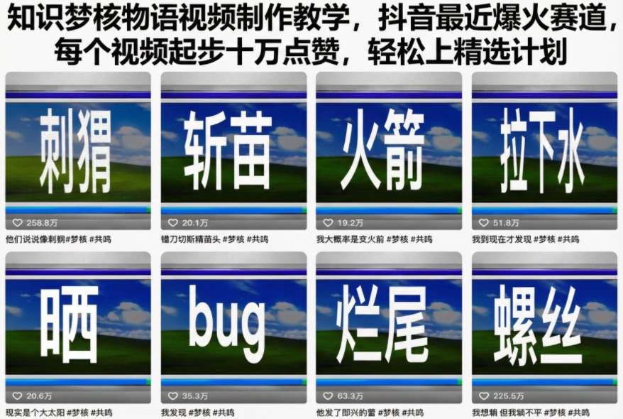 知识梦核物语视频制作教学，抖音最近爆火赛道，每个视频起步十万点赞，轻松上精选计划-资源社