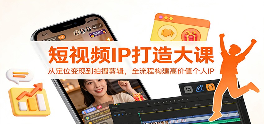 短视频IP打造大课：从定位变现到拍摄剪辑，全流程构建高价值个人IP-资源社