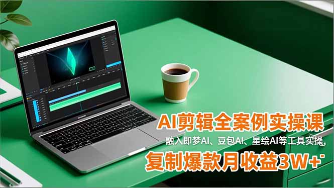 AI剪辑全案例实操课，融入即梦AI、豆包AI、星绘AI等工具实操，复制爆款月收益3W+-资源社