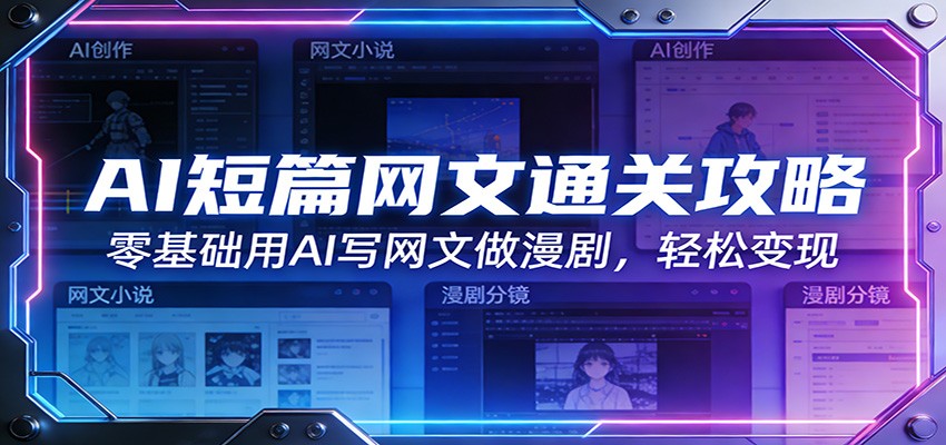 AI短篇网文通关攻略：零基础用AI写网文做漫剧，轻松变现-资源社