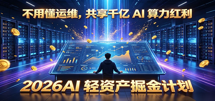 不用懂运维，共享千亿 AI 算力红利，2026AI 轻资产掘金计划-资源社