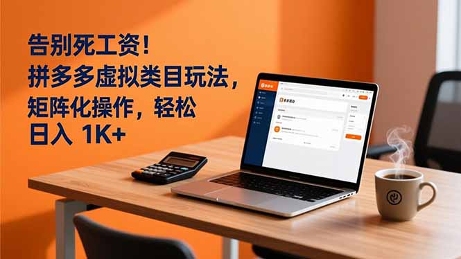 告别死工资！拼多多虚拟类目玩法，矩阵化操作，轻松日入 1K+-资源社